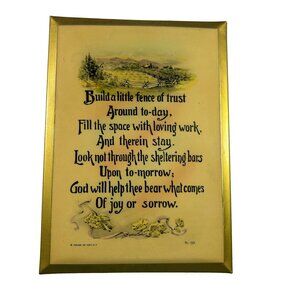 Vintage House of Art New York Metal Wall Hanging Sign Religious God Trust Poem